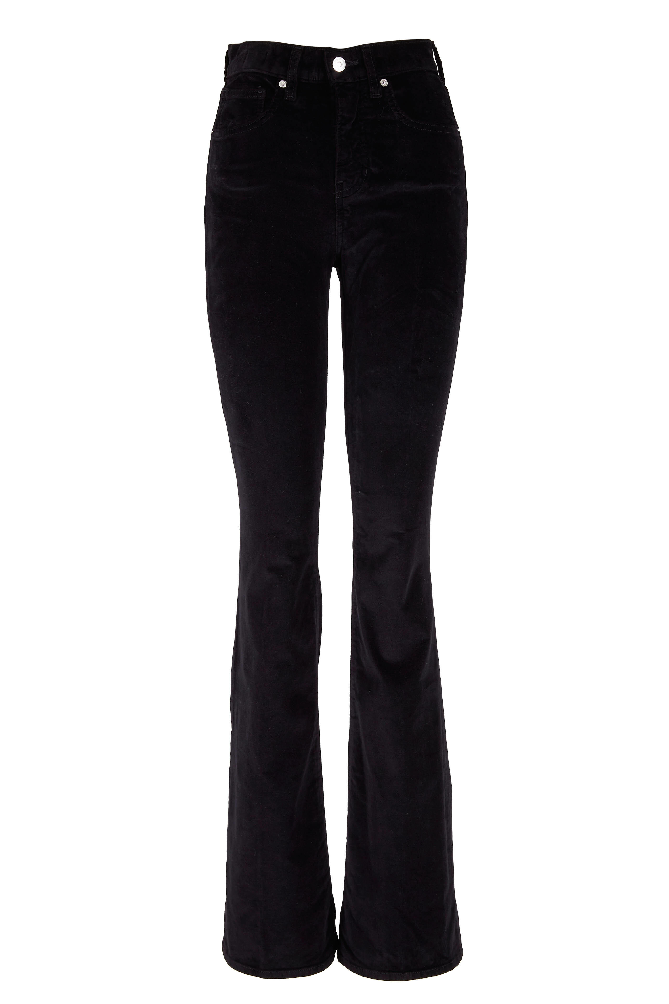 Veronica Beard - Beverly Black Velvet Skinny Flare Jean