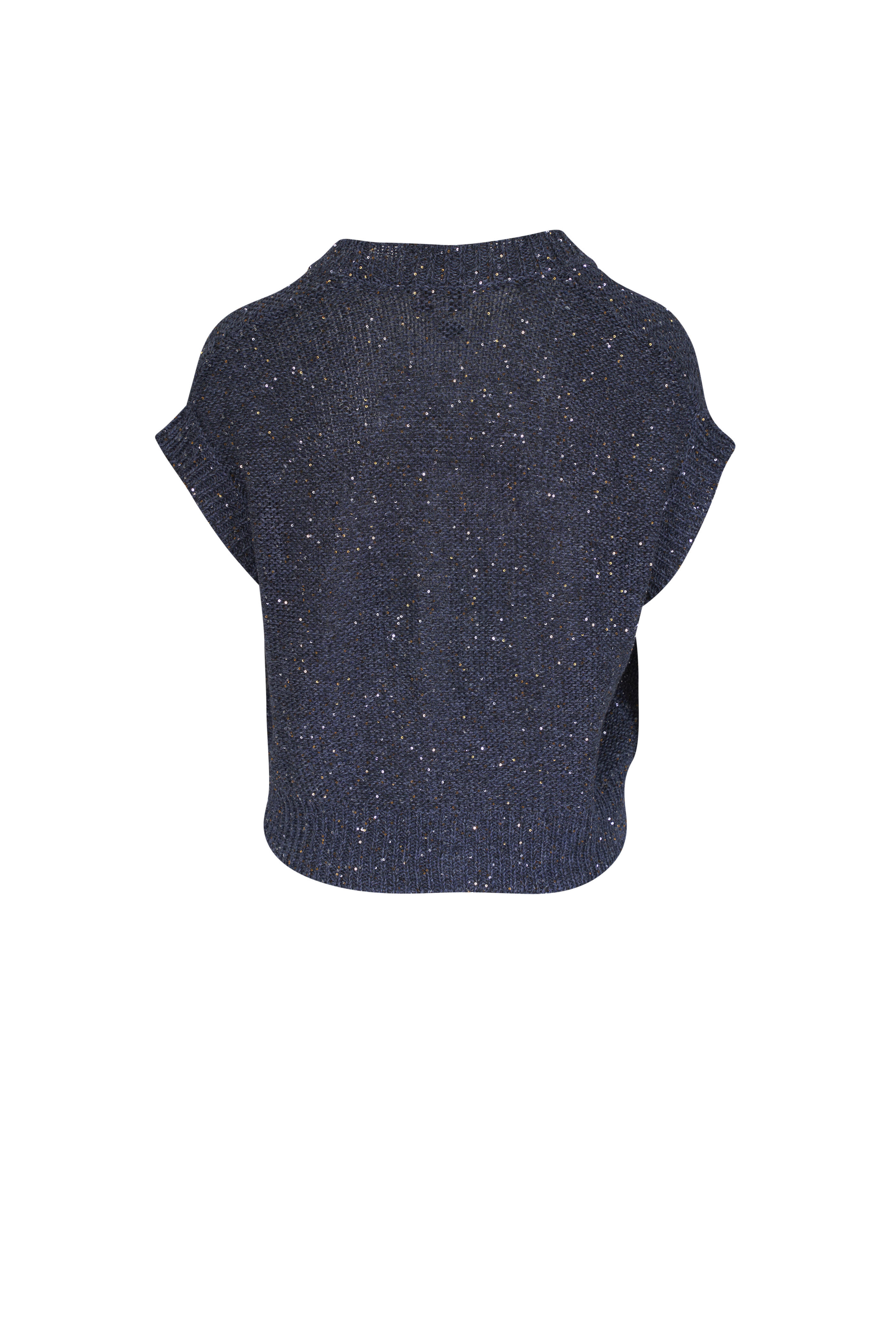 Kinross - Navy Sequins Cap Sleeve Cardigan