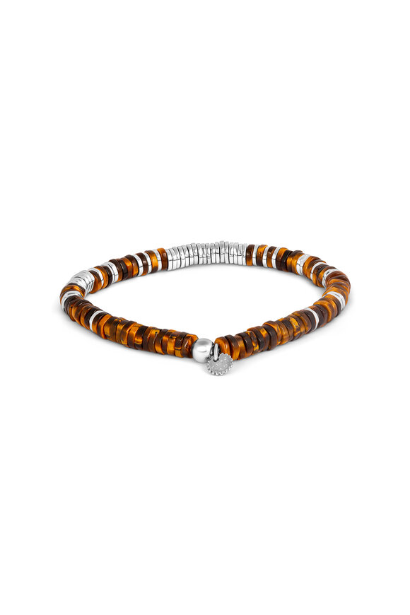 Tateossian - Constellation Tiger Eye Beaded Bracelet