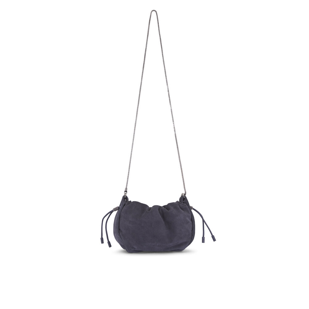 Brunello Cucinelli - Mini Mellow Night Sky Suede Bucket Bag