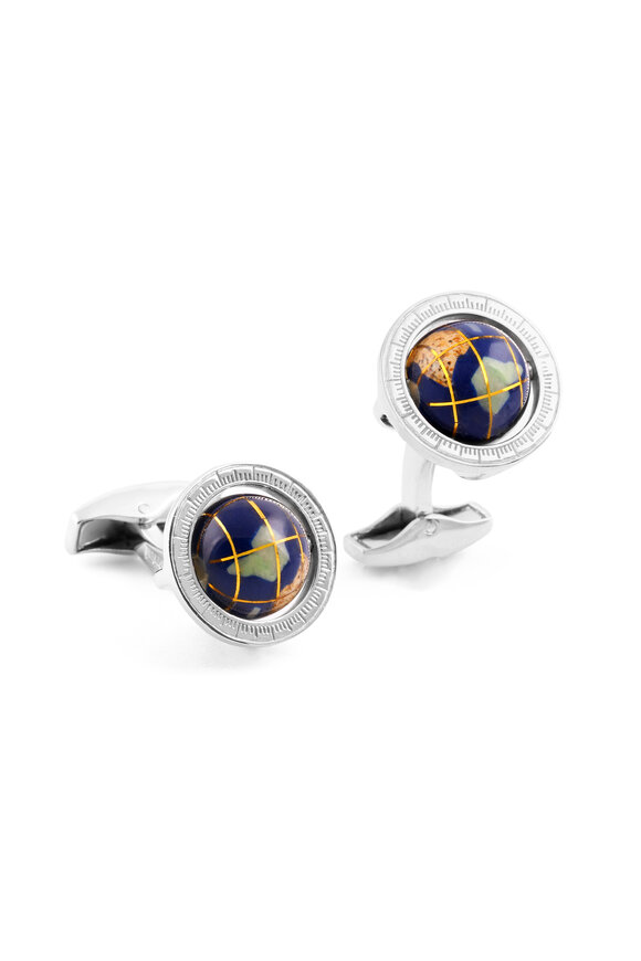 Tateossian - Blue Lapis Globe Cuff Links