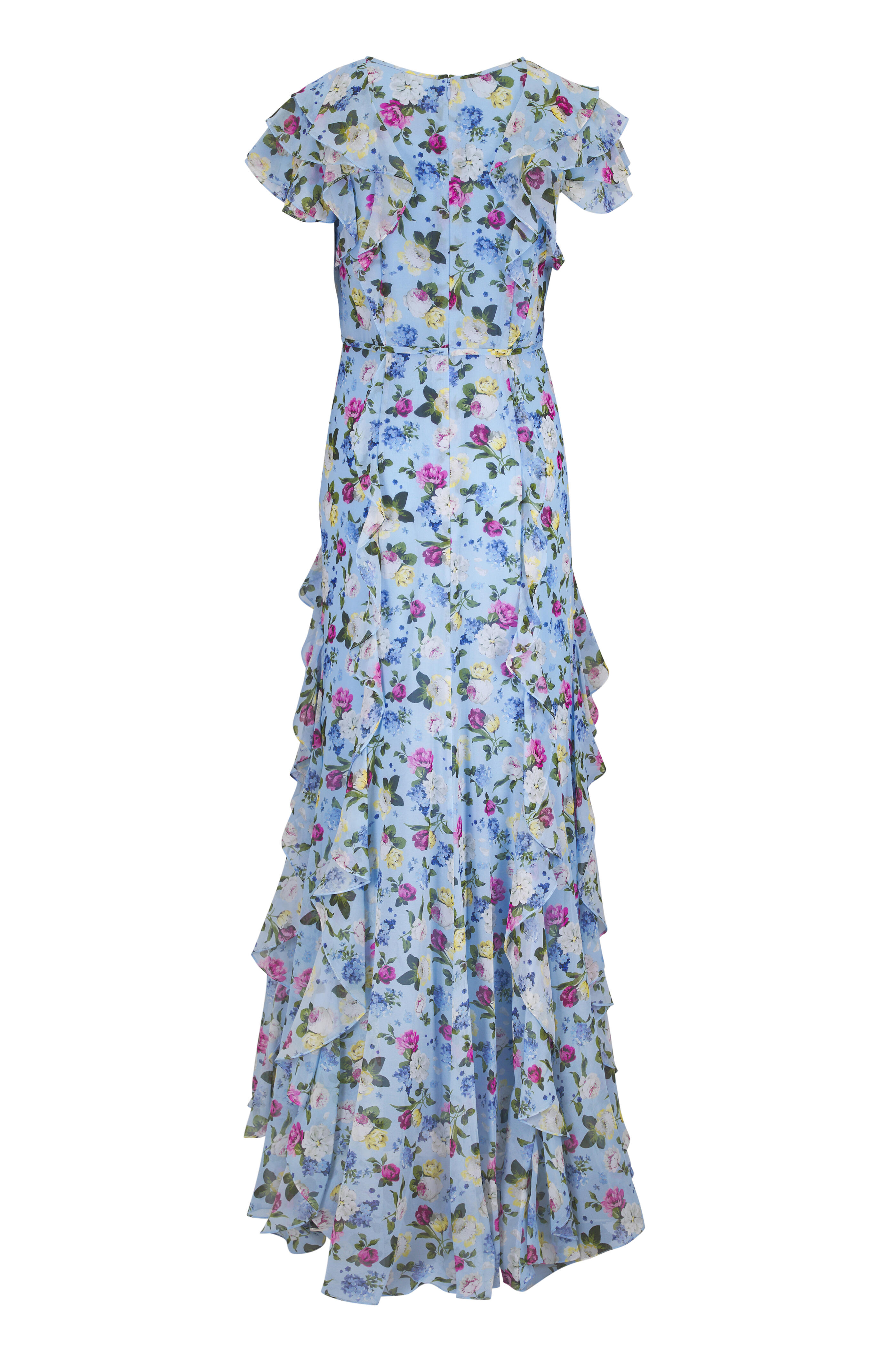 Carolina Herrera - Ruffled Floral Print Chiffon Gown