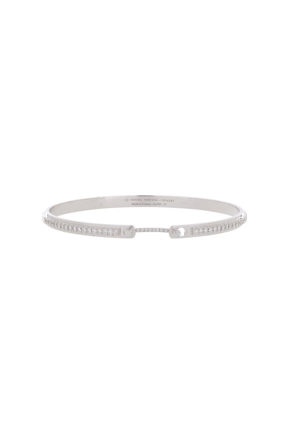 Nouvel Heritage - Tuxedo Diamond & White Gold Oval Mood Bangle