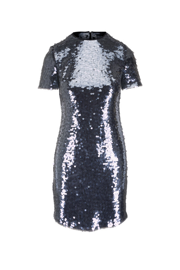 Akris Black Lucid Sequin Tulle Dress