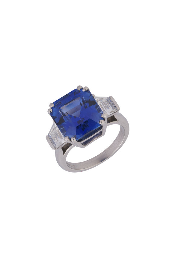 Aaron Henry Platinum Diamond & Blue Sapphire Ring