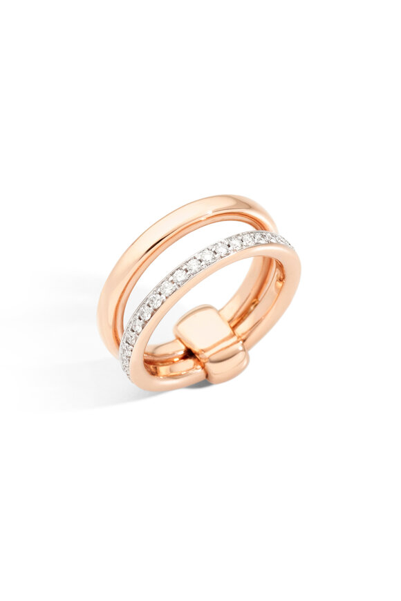 Pomellato 18k Rose Gold Diamond Together Ring - view 1