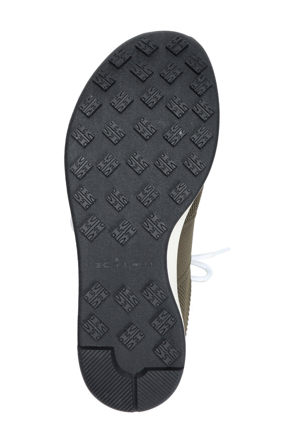 Kiton Green Knit Embroidered Golf Sneaker - view 4
