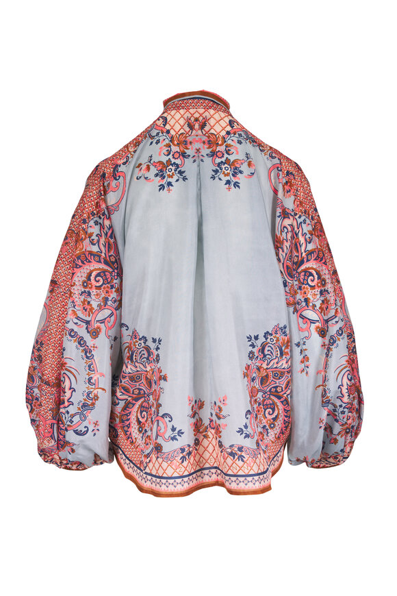 Zimmermann Aster Paisley Print Tie Neck Blouse - view 6