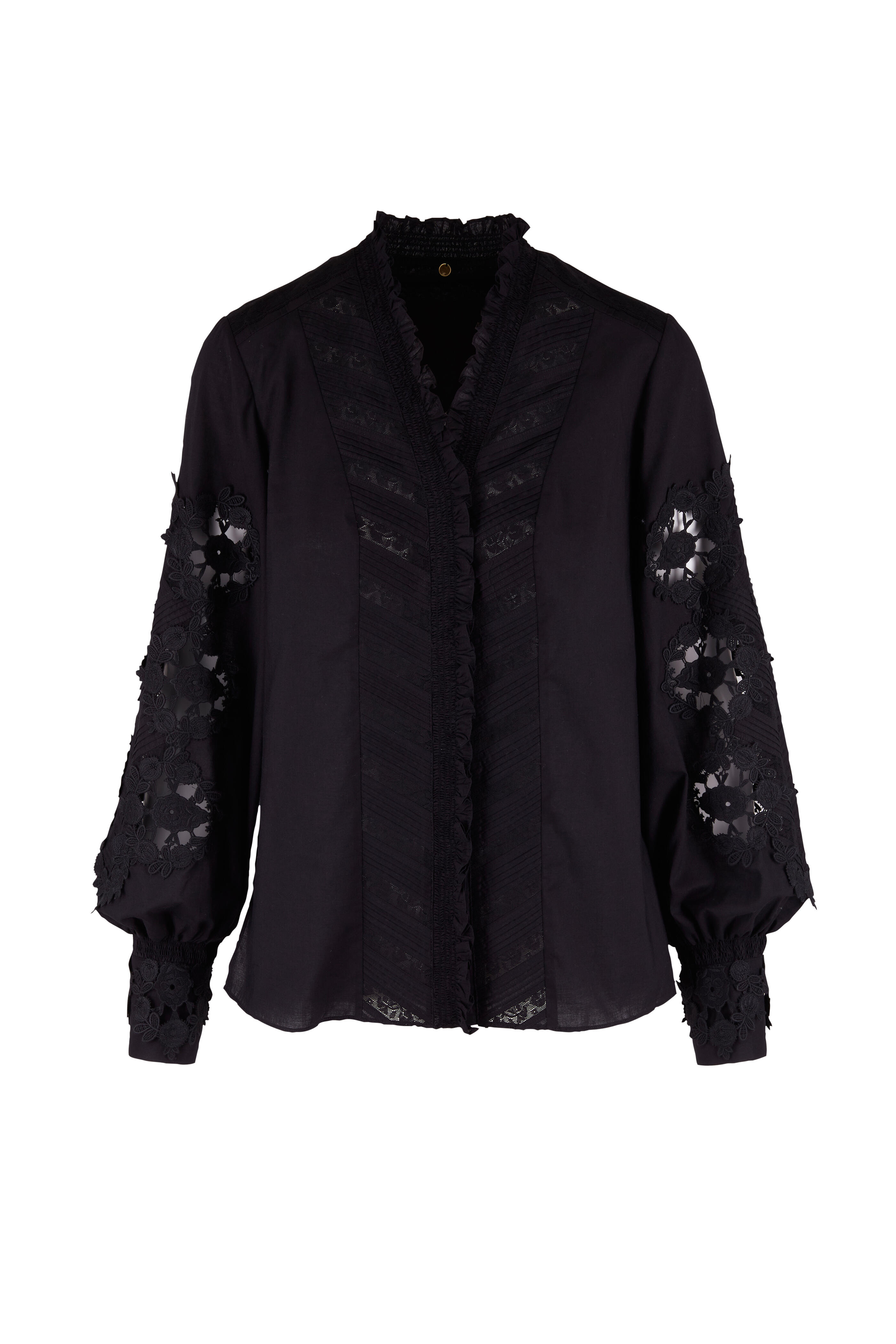 Kobi Halperin - Solene Black Lace Sleeve Blouse | Mitchell Stores