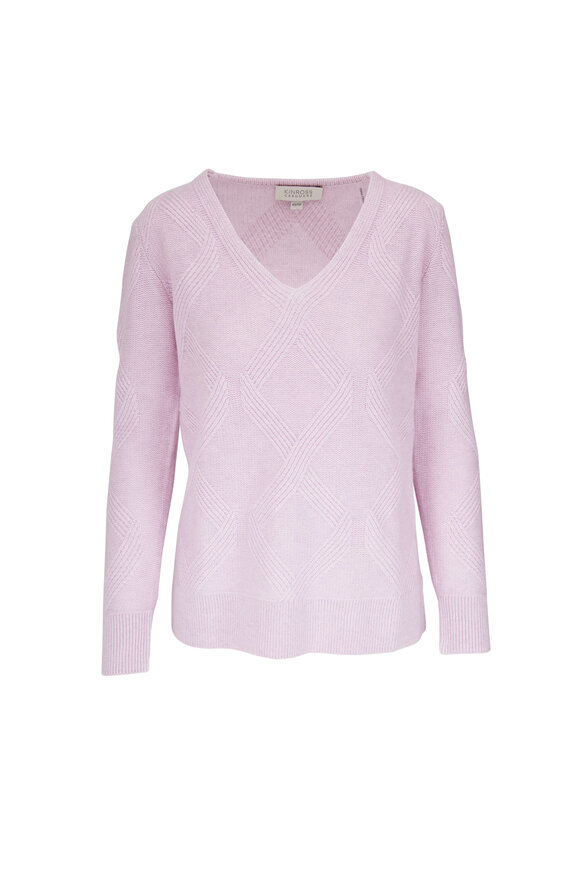 Kinross - Orchid Cashmere V-Neck Sweater 