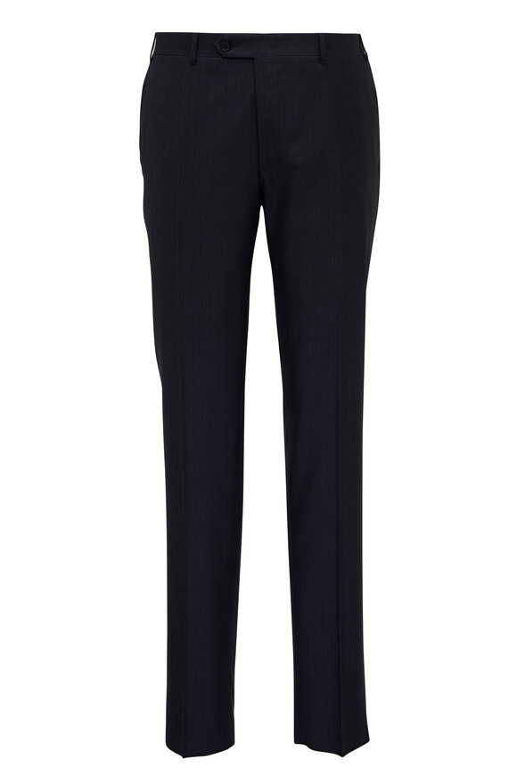 Canali - Siena Navy Tonal Pinstriped Wool Suit 