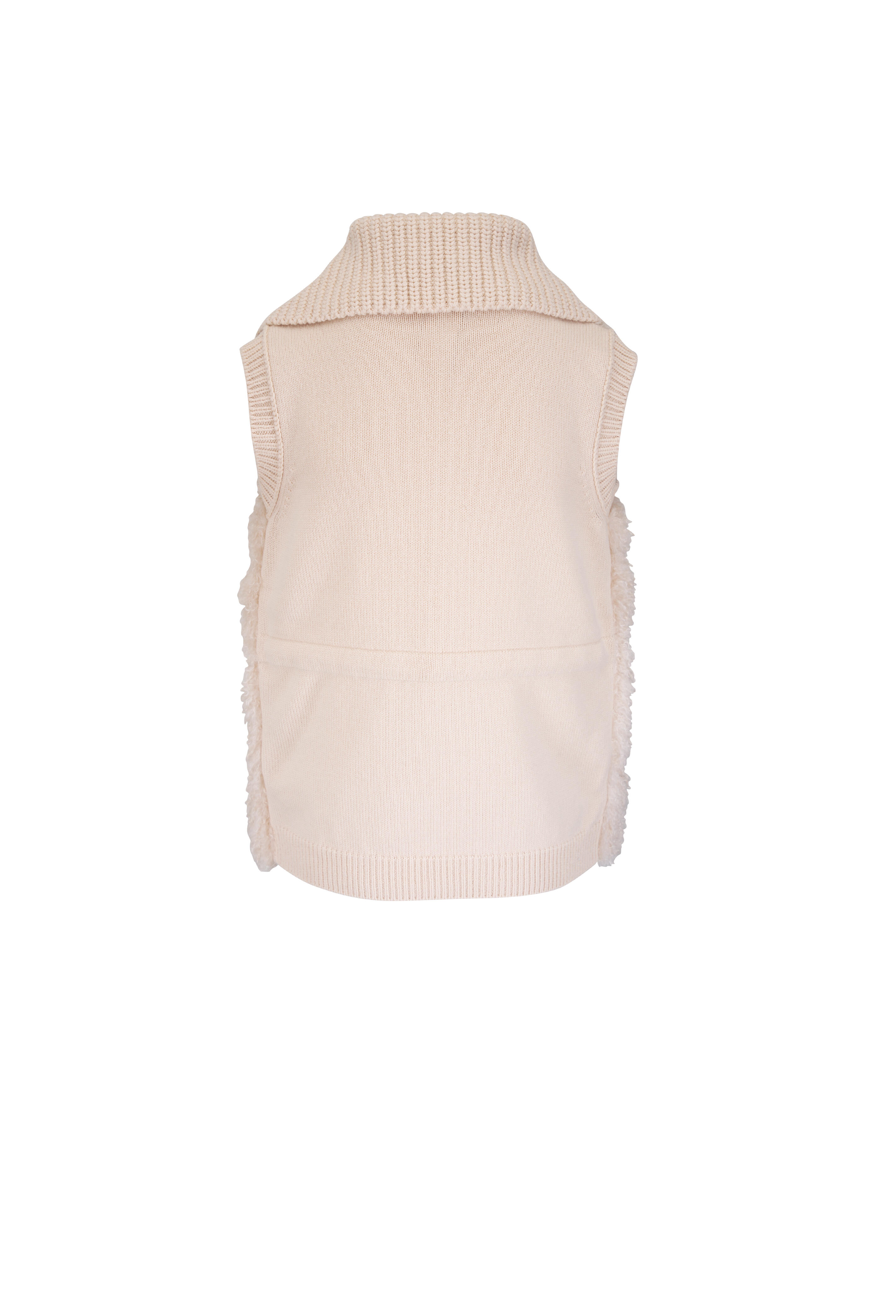 Moncler - Beige Teddy Wool & Cashmere Vest - view 2