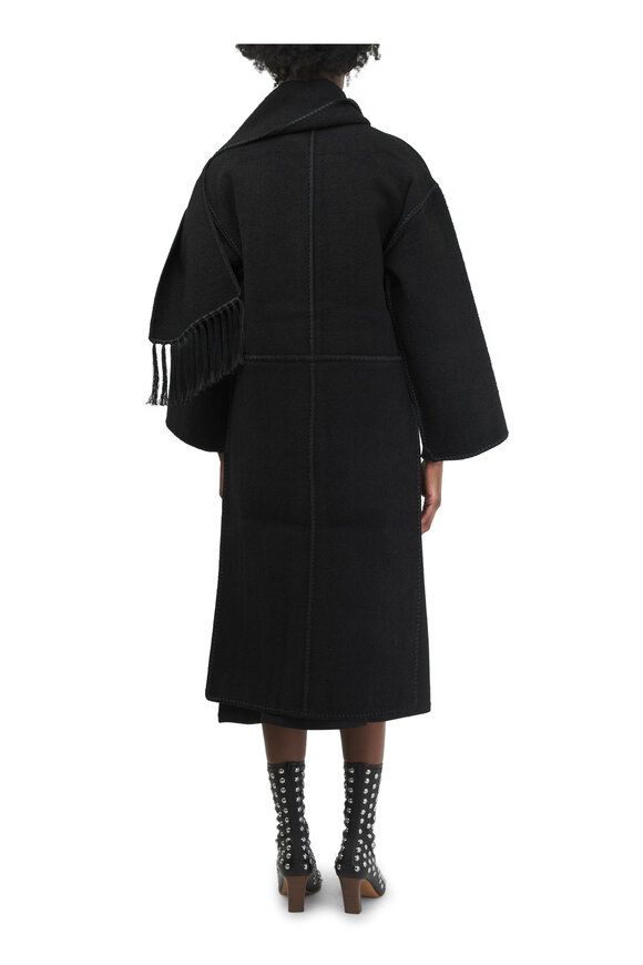 Totême - Black Embroidered  Scarf Coat