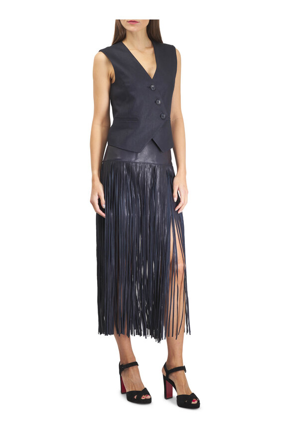 TWP Tangled Up + Blue High Rise Leather Maxi Skirt - view 2