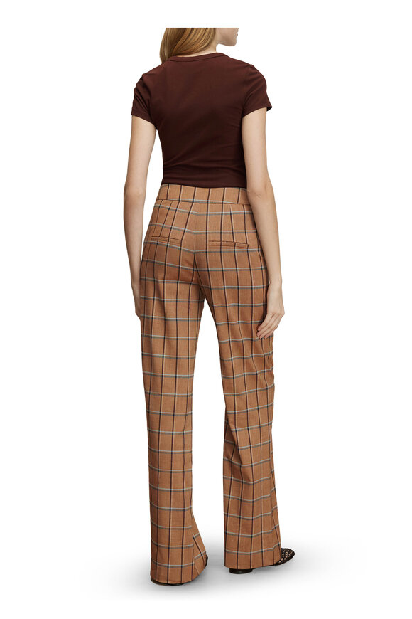Veronica Beard Tonelli Ochre Multicolor Plaid Wide Leg Pant - view 3