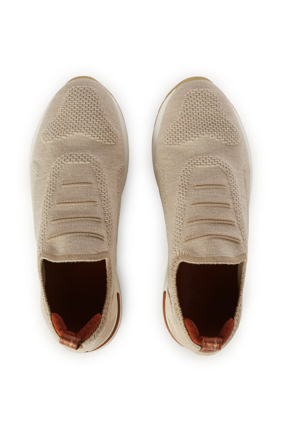 Loro Piana 360 LP Flexy Beige Melange Knit Slip On Sneaker - view 8