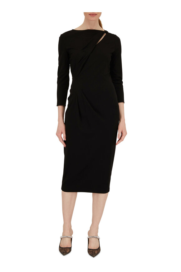 Giorgio Armani - Black Milano Jersey Midi Dress