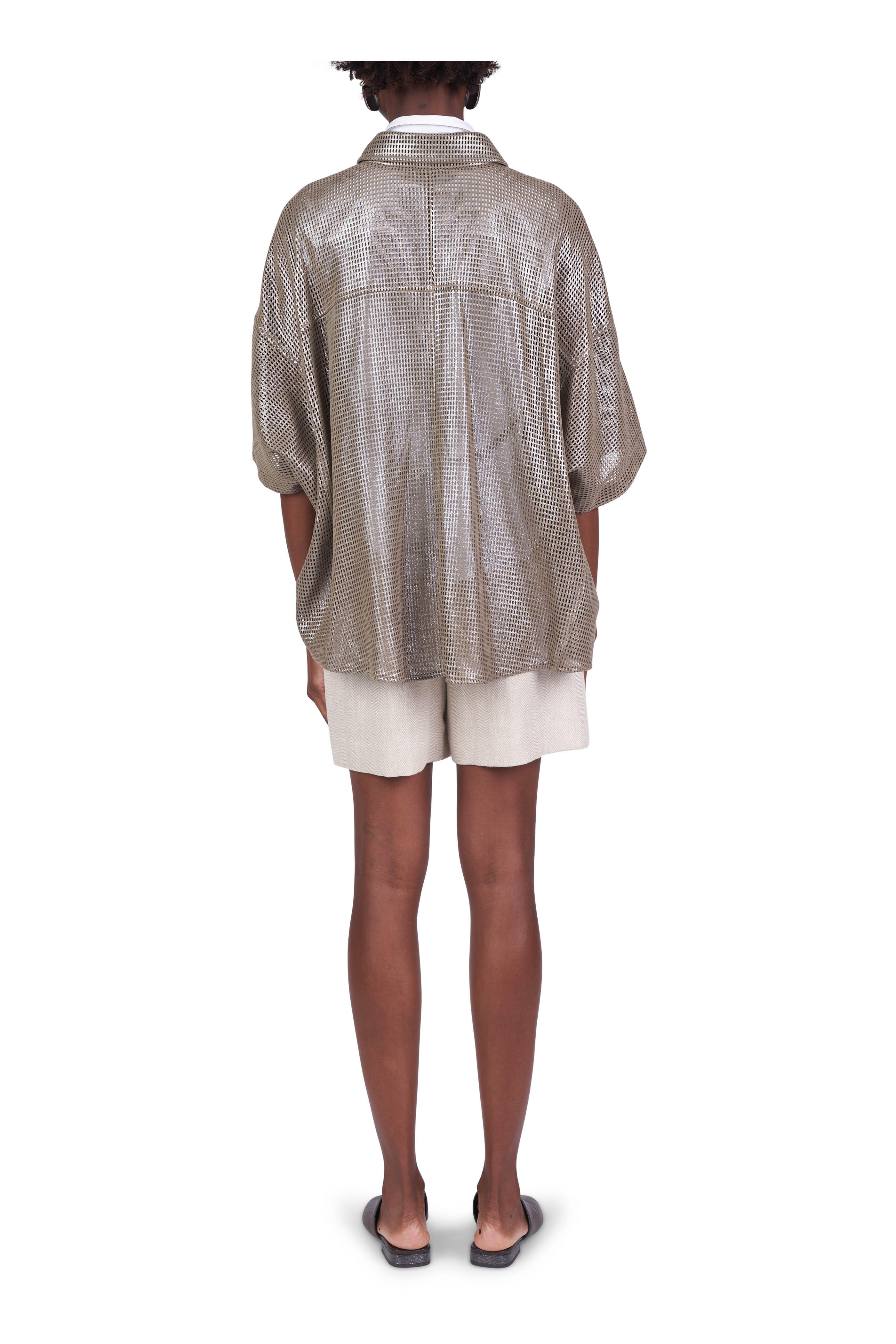 Brunello Cucinelli - Cotton & Linen Herringbone Short