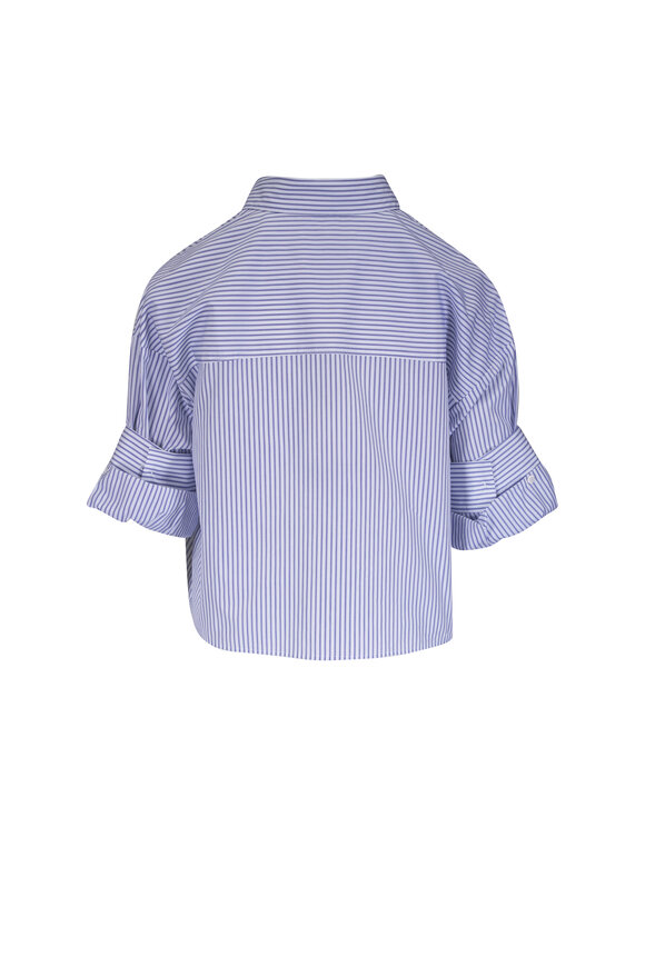 TWP Next Ex White & Blue Stripe Shirt - view 4