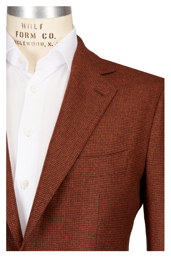 Cesare Attolini Burnt Orange Micro Textured Cashmere Sportcoat - view 1