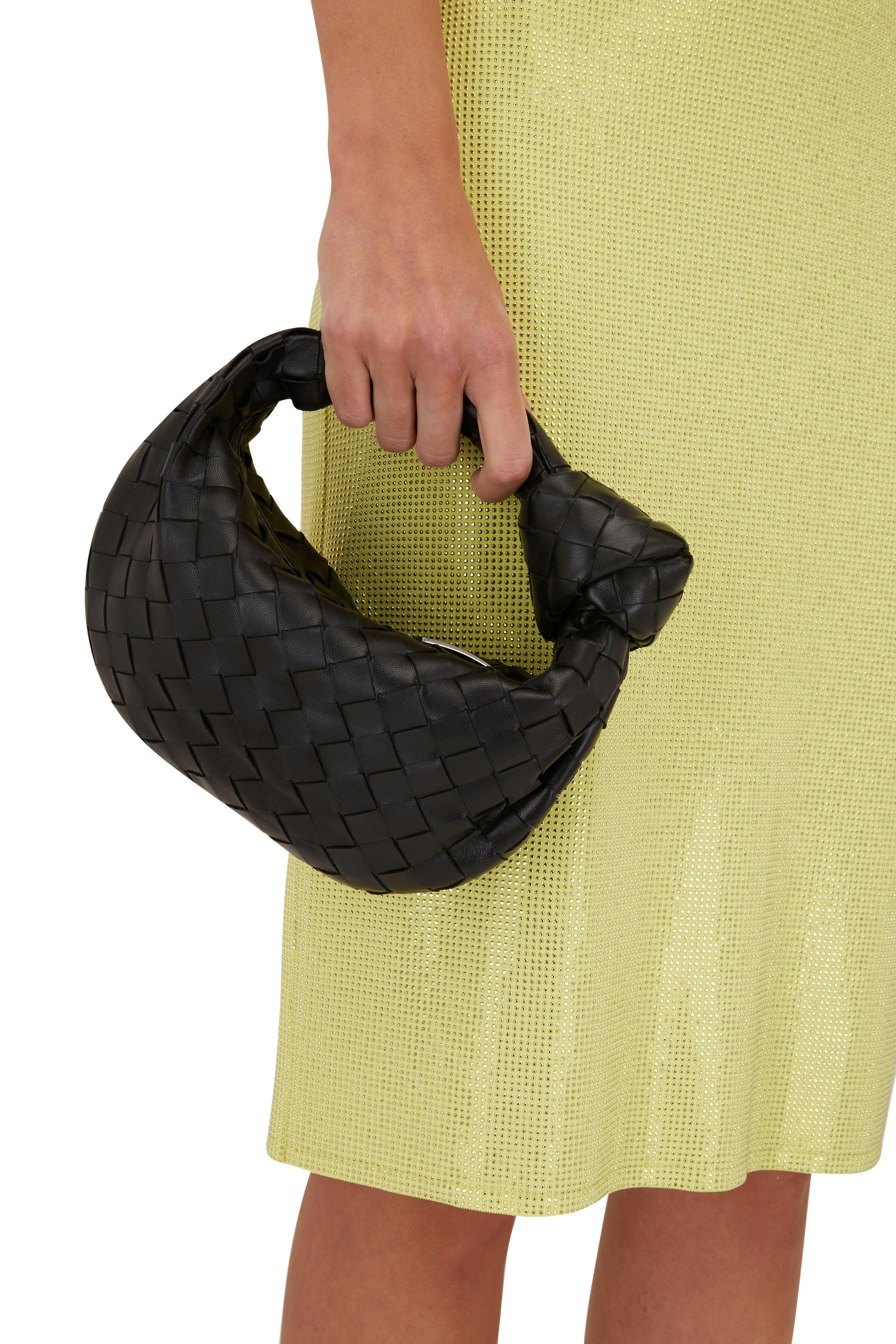 Bottega Veneta - Mini Jodie Black Woven Leather Hobo Bag