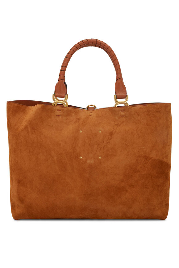 Chloé - Marcie Caramel Suede Large Tote Bag 