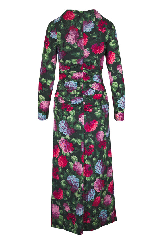 Carolina Herrera Multicolor Hydrangea Print Ruched Dress - view 3
