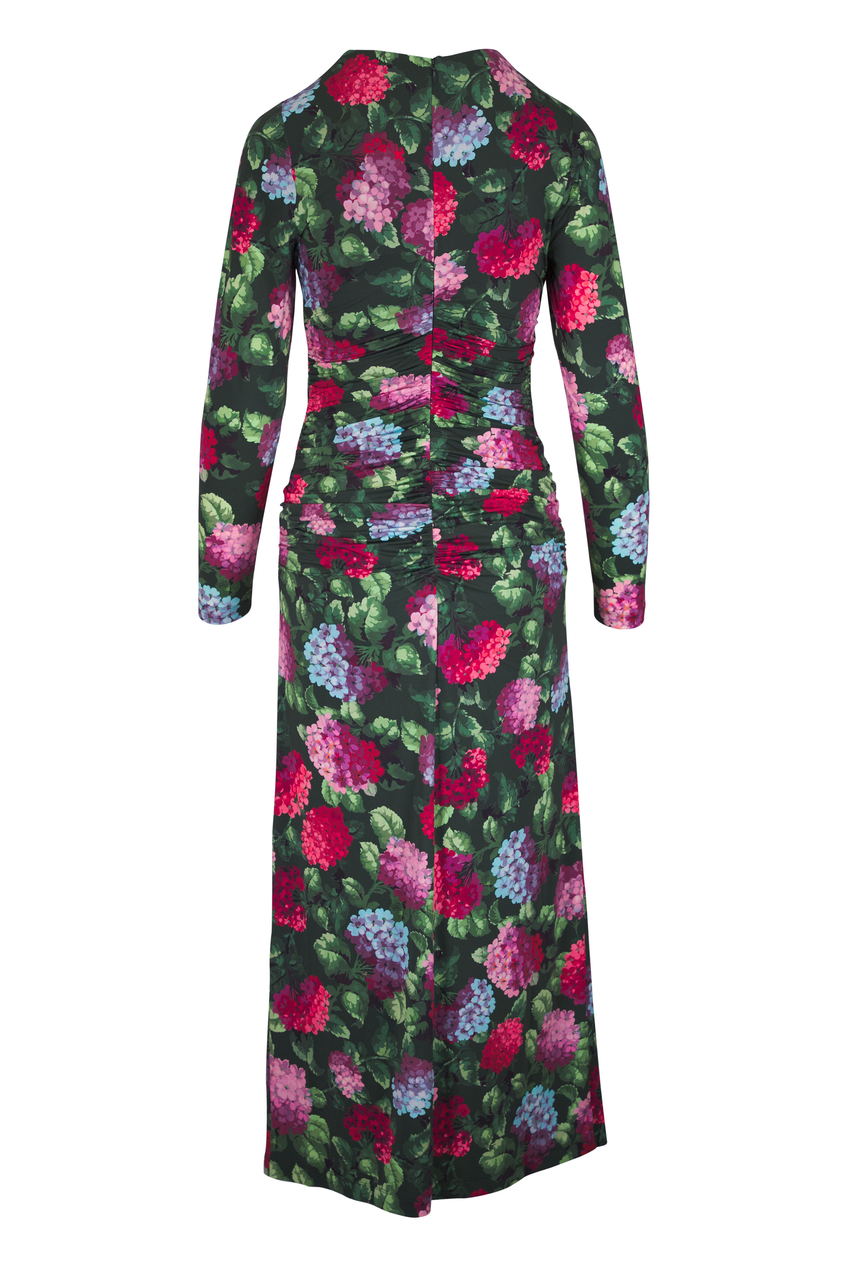 Carolina Herrera - Multicolor Hydrangea Print Ruched Dress - view 3