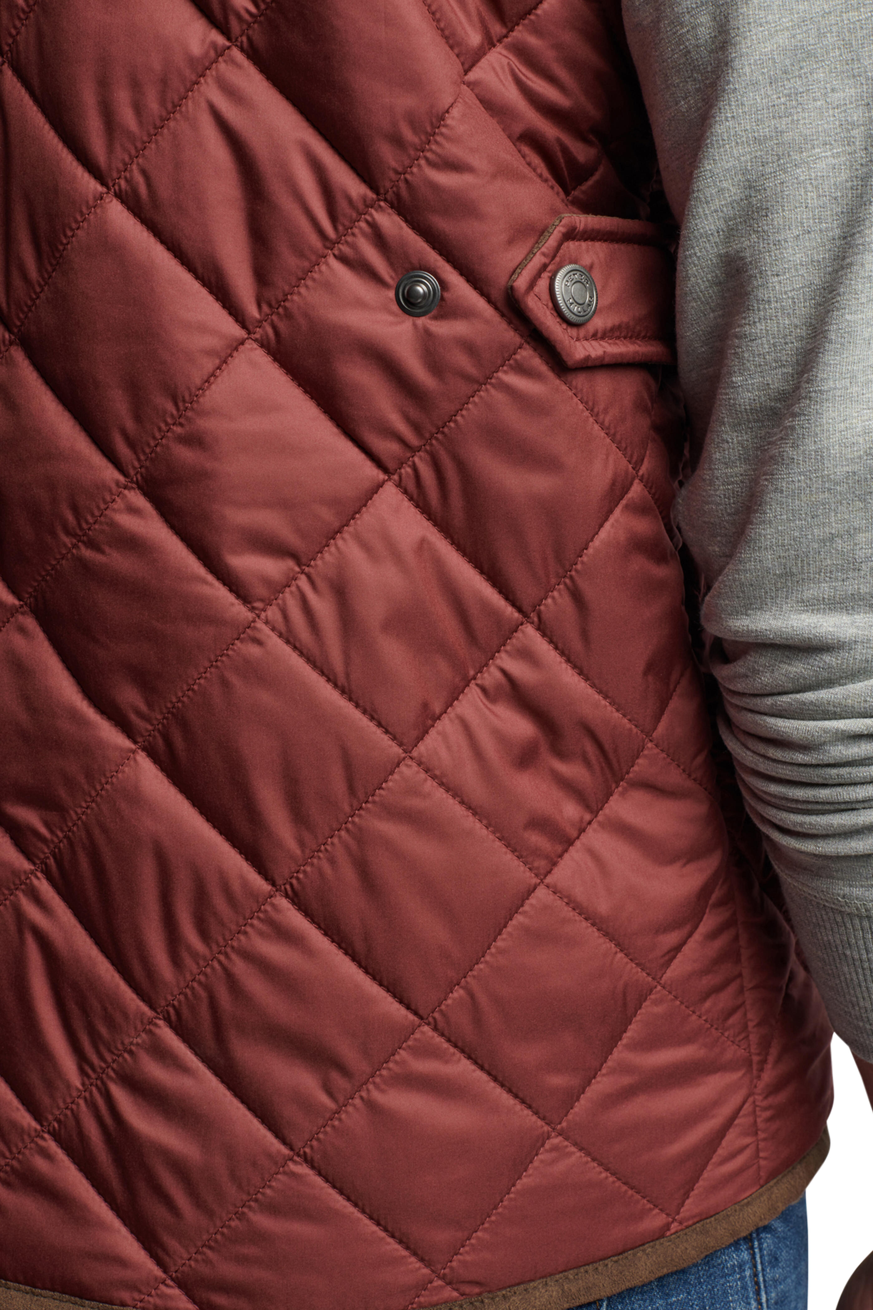 Peter Millar Essex Quilted Wool Travel Vest: Claret