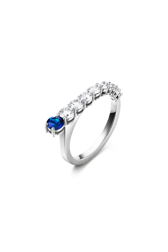 Melissa Kaye - Aria Diamond & Blue Sapphire Ring