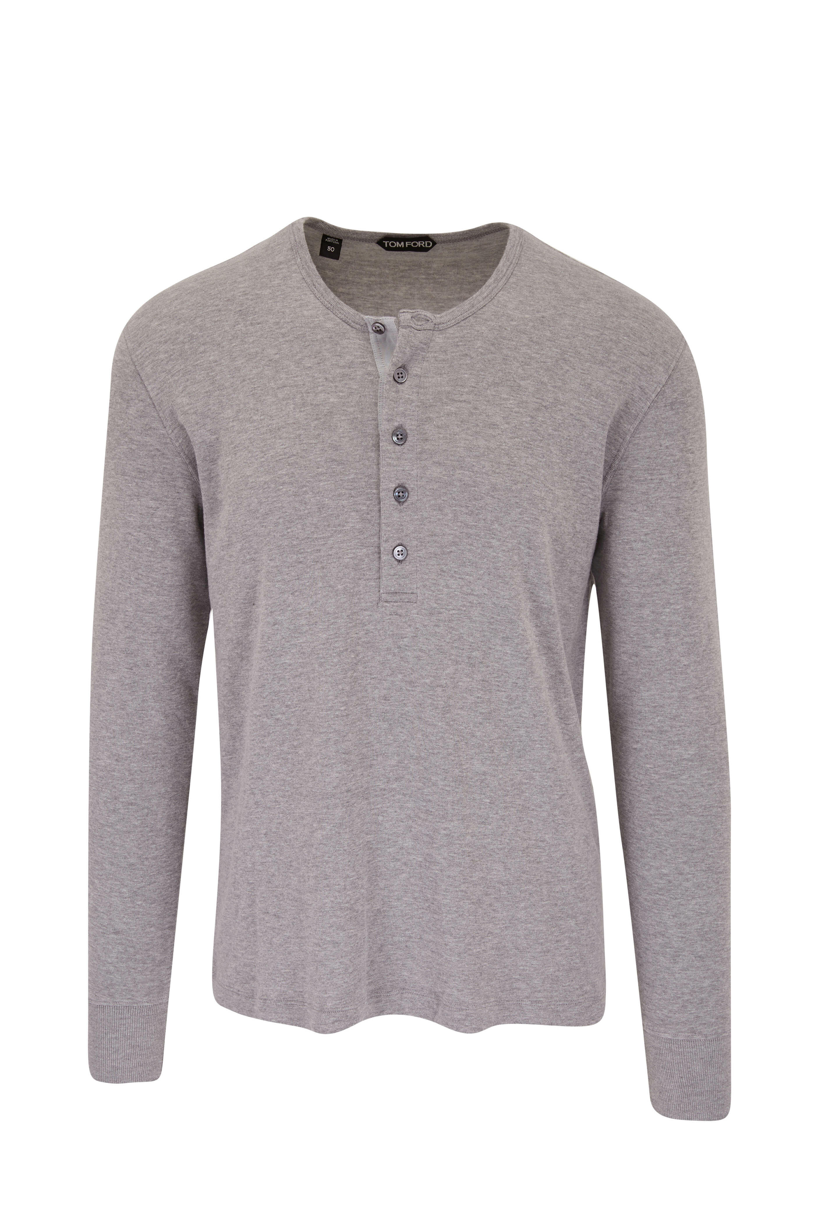 Tom Ford - Gray Fluid Cotton & Modal Henley