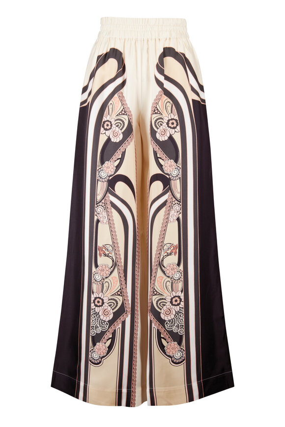 La DoubleJ Ambrosia Placée Print Silk Twill Palazzo Pant - view 1