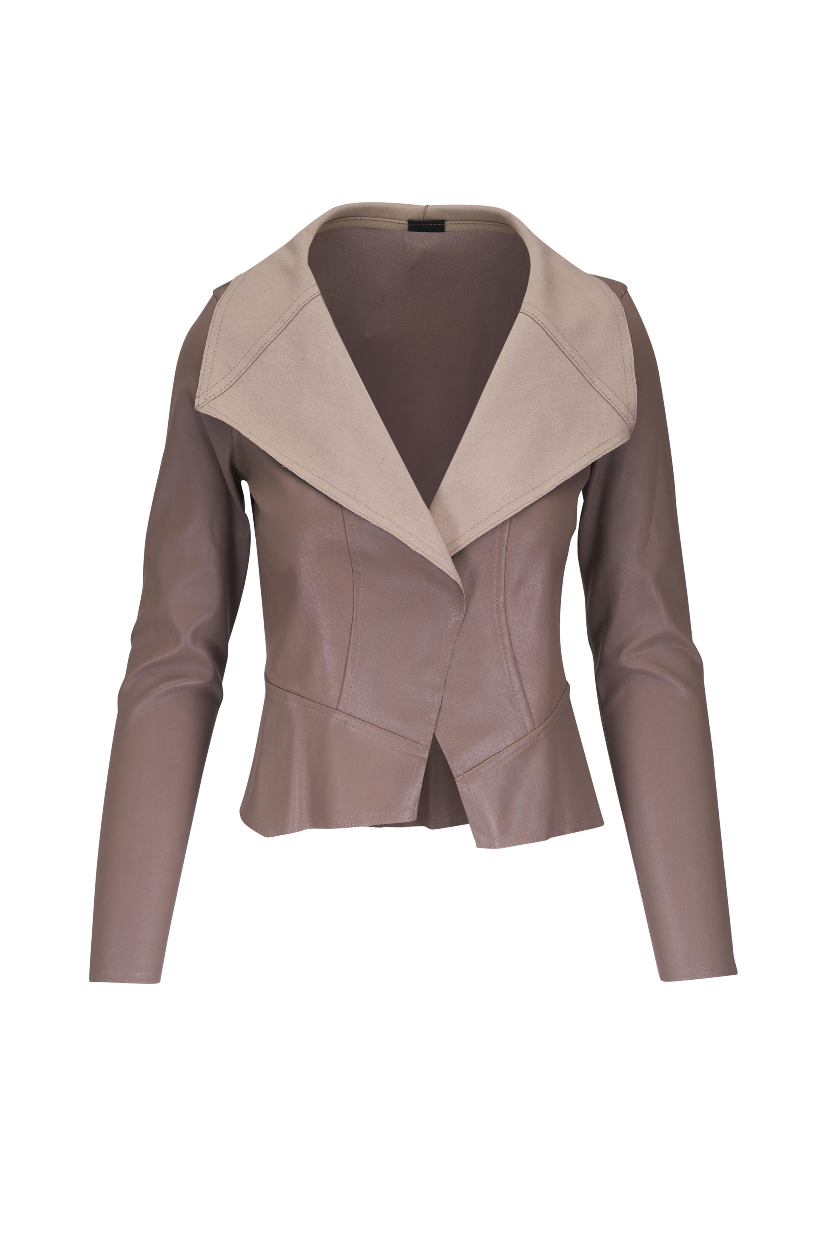 KZ_K Studio - Drape Sand Leather Jacket | Mitchell Stores