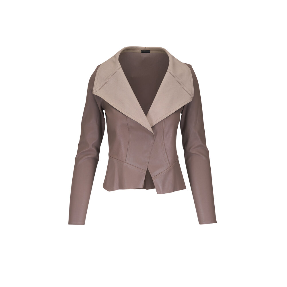 コート   COAT (K20K208017 PRP) KZ_K Studio - Drape Sand Leather Jacket | Mitchell Stores