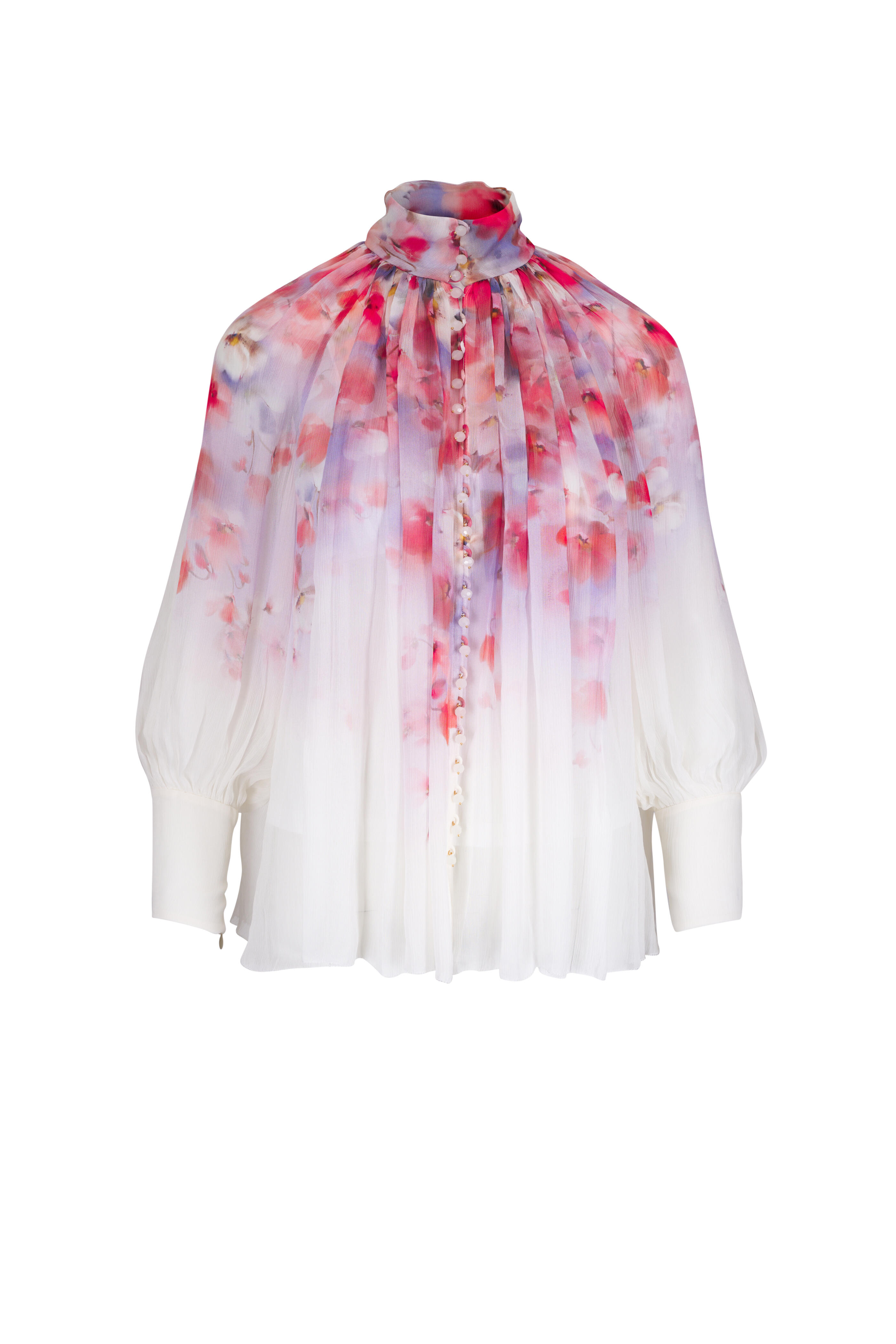 Zimmermann - Crush Smock Scarlet Floral Print Blouse