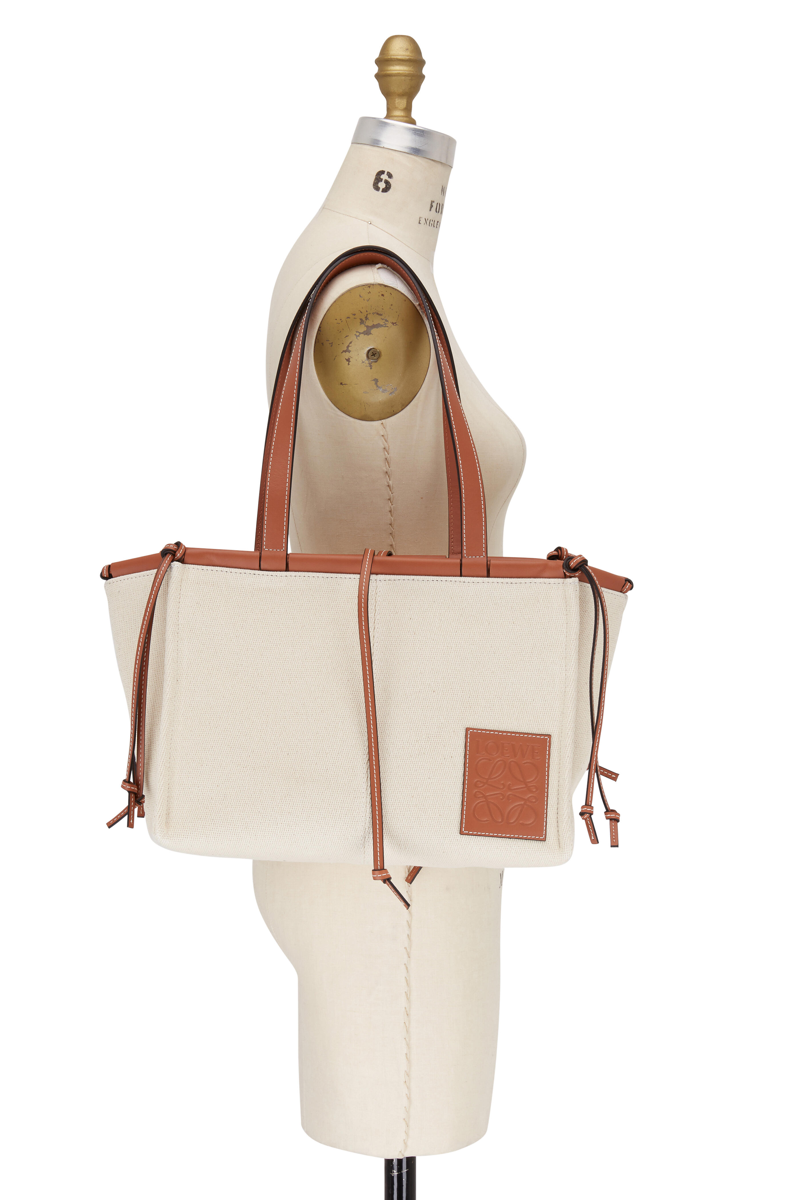 Loewe - De Cushion Oat Canvas & Leather Small Tote