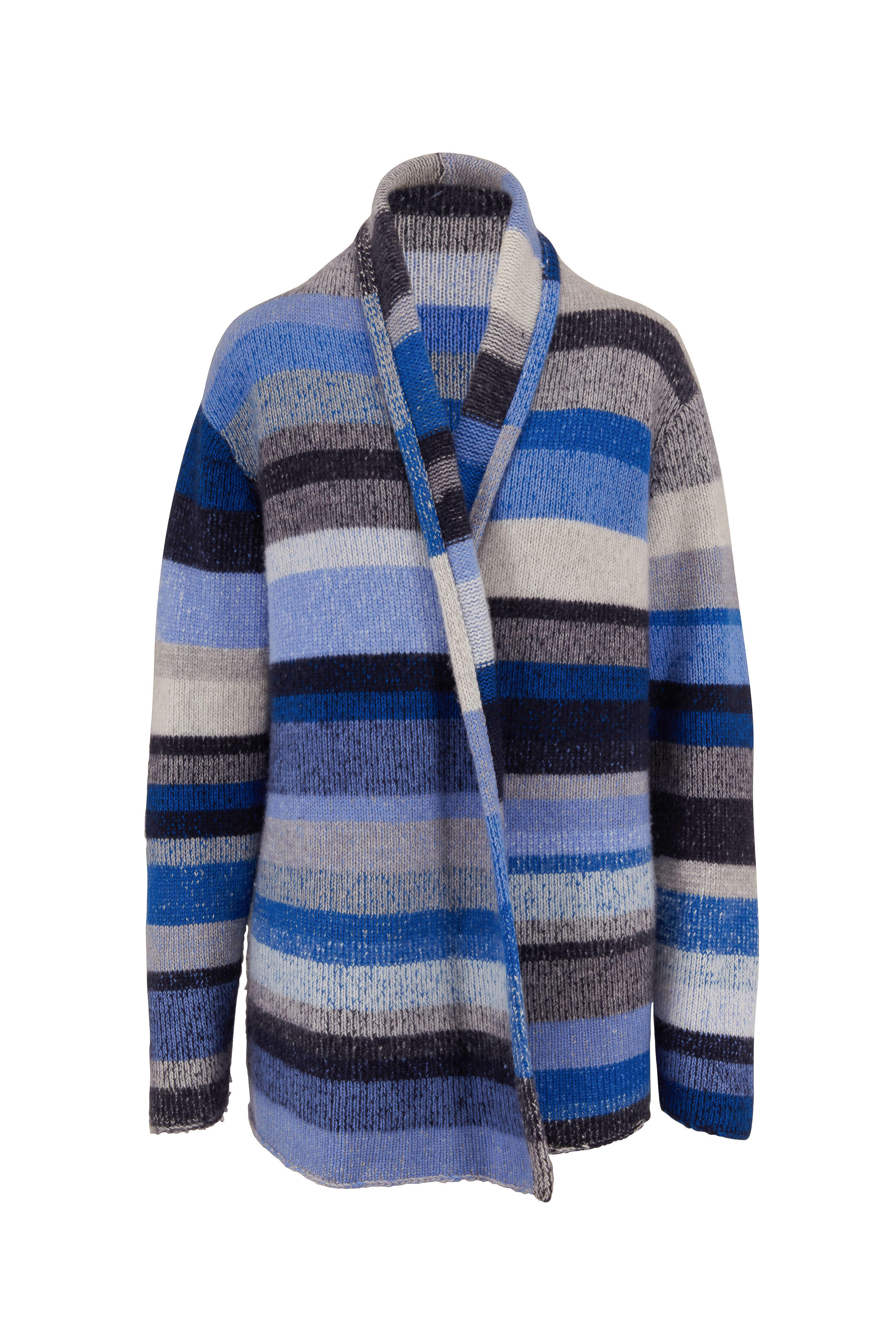 The Elder Statesman - Italy Silver, Navy & Blue Cashmere Smoking