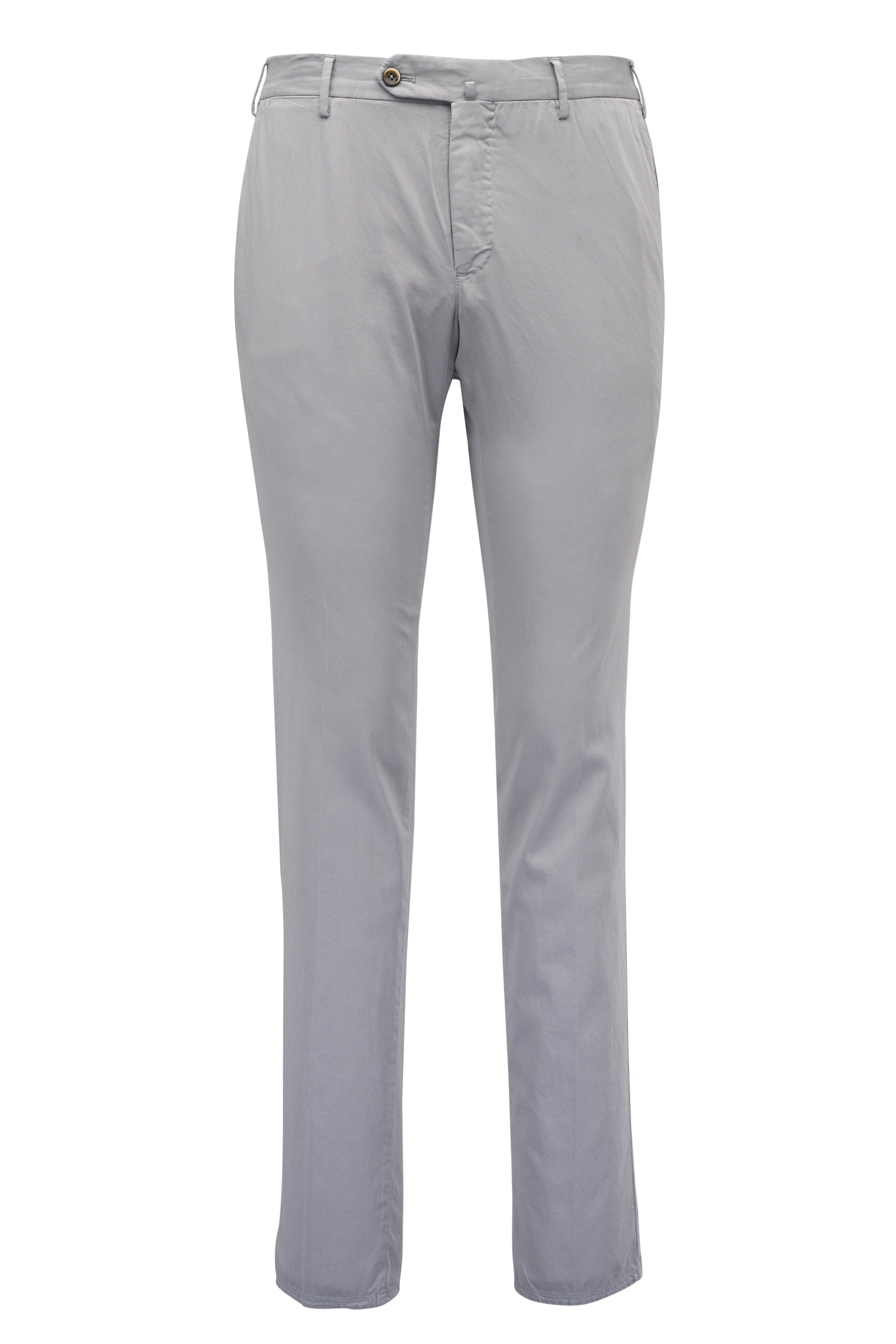 PT Torino - Light Gray Cotton &Silk Flat Front Chino