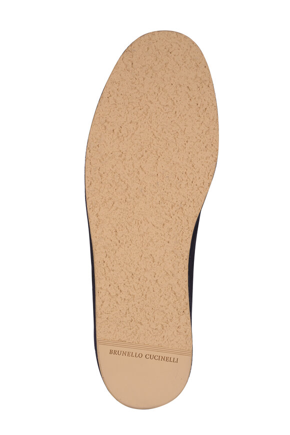 Brunello Cucinelli Navy Suede Penny Loafer - view 4