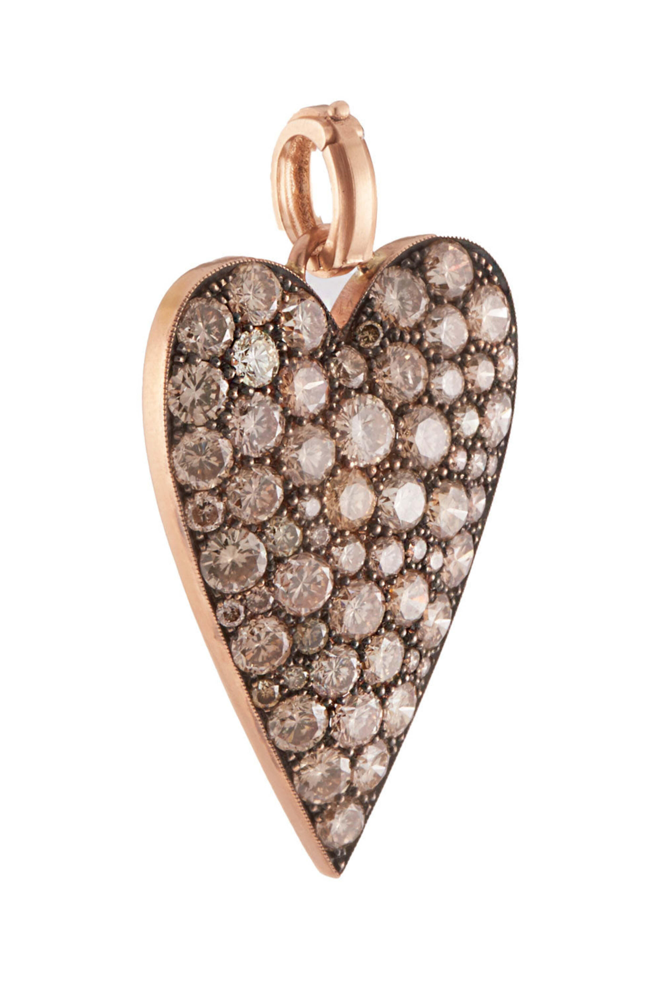Sylva & Cie - Champagne Full Cut Diamond Heart Pendant