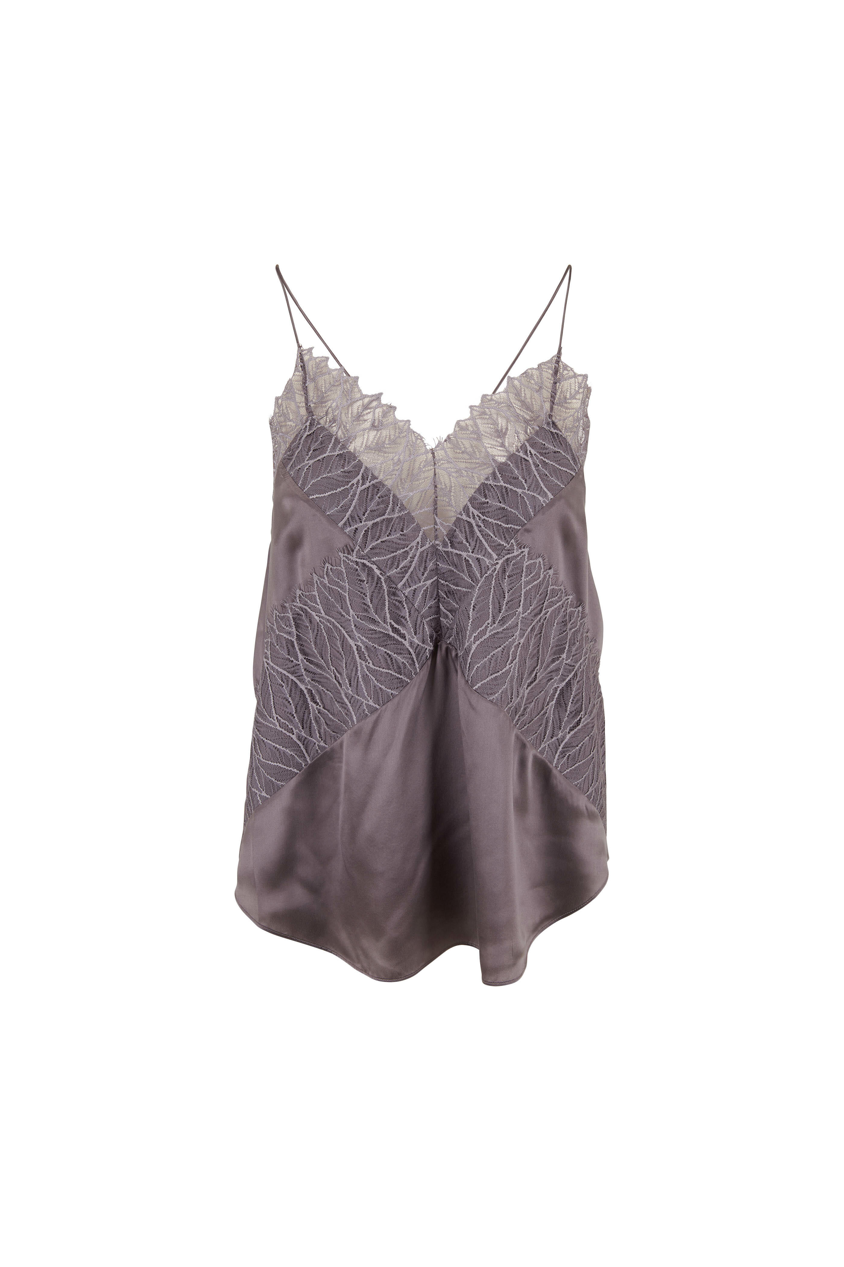 下着・アンダーウェア moose's eyelet ribbon cami IRO - Birma Grey Silk & Lace Racerback Cami | Mitchell Stores