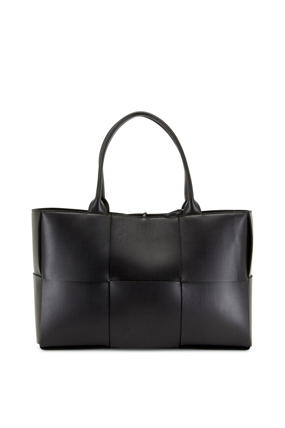 Bottega Veneta - Acro Black Large Woven Leather Tote