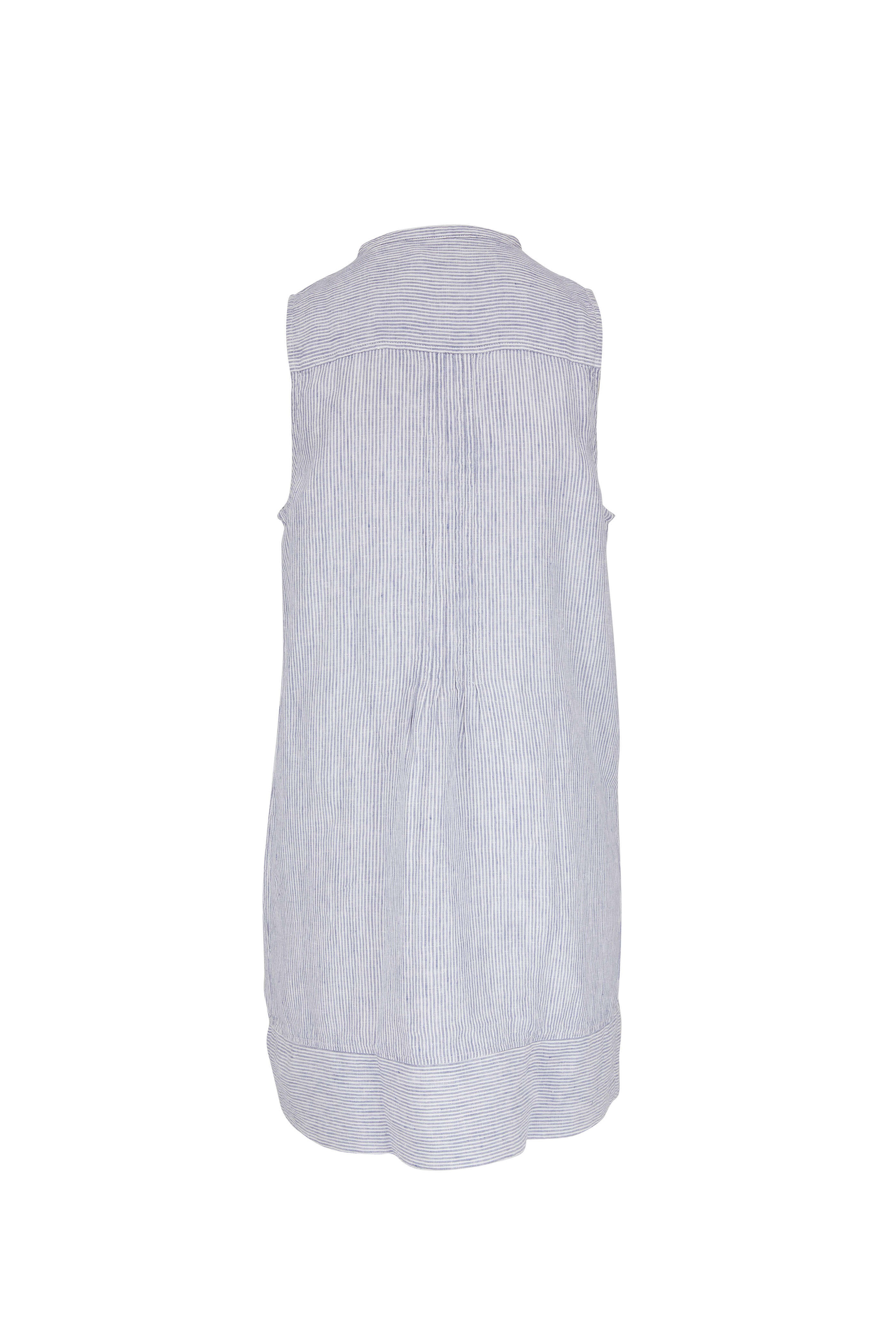 Faherty Brand - Isha Blue & White Stripe Linen Dress