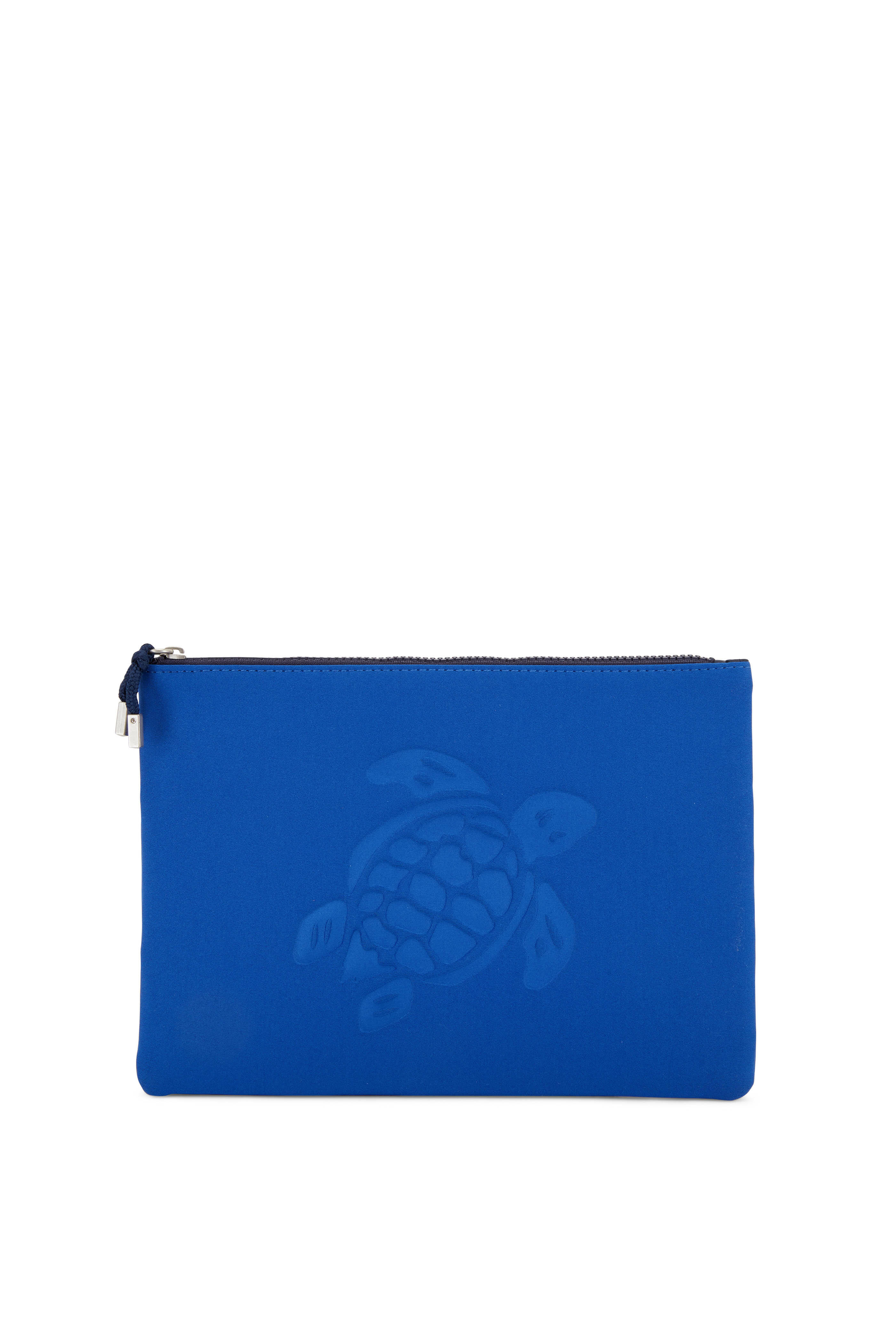 Vilebrequin Embossed Turtle Zip-up Pouch In Blue