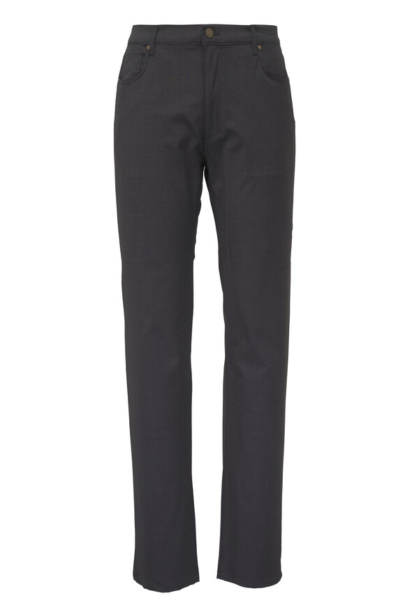 Maurizio Baldassari Charcoal Gray Wool Five Pocket Pant