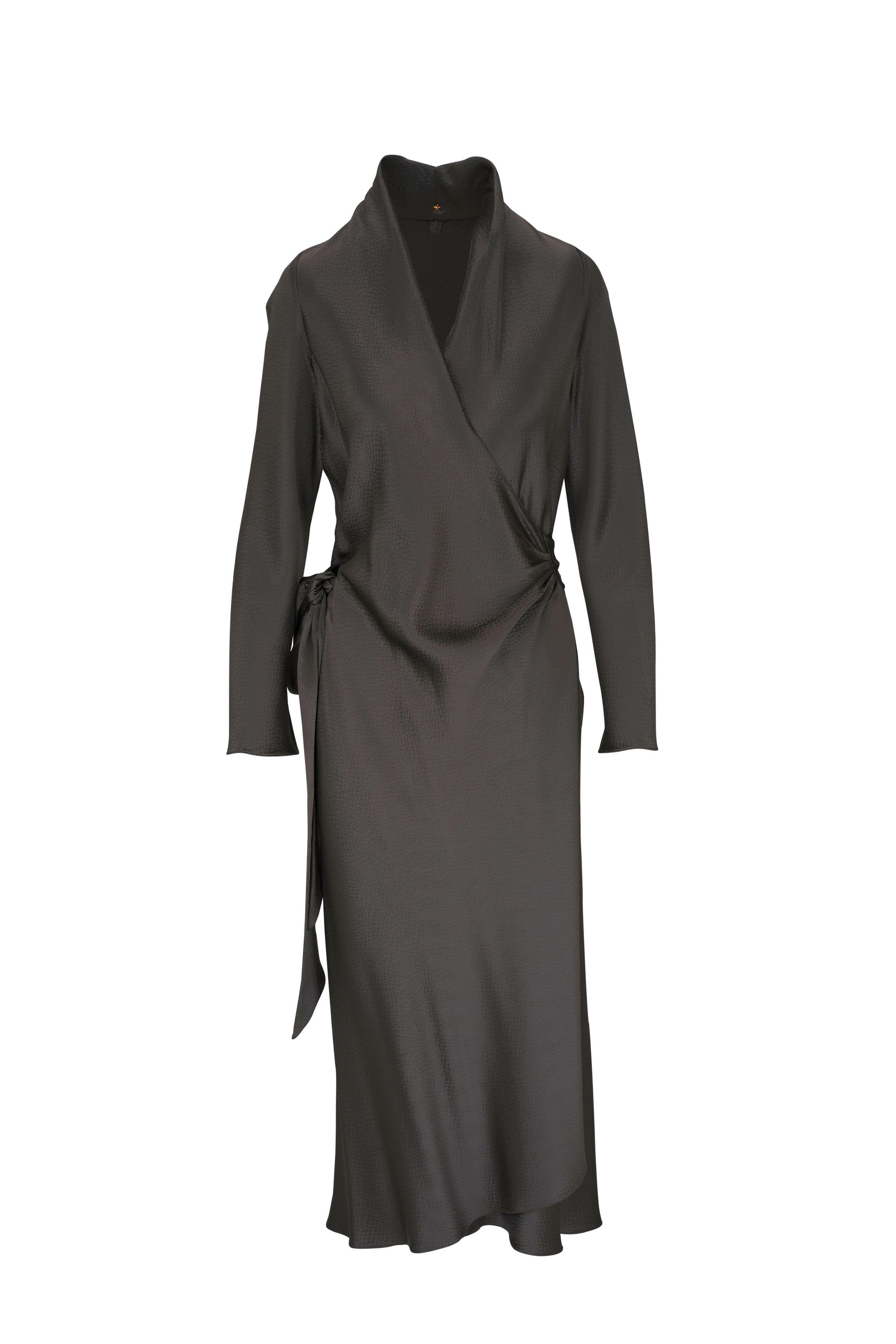 charcoal grey wrap dress Charcoal Split-Sleeve Maxi Drees – Brenda's Fashion Boutique main image 1