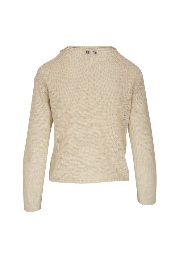 Vince - Cream Linen Knit Pullover Sweater