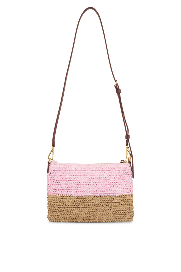 Marni Seaside Pink & Brown Raffia Pouch - view 3