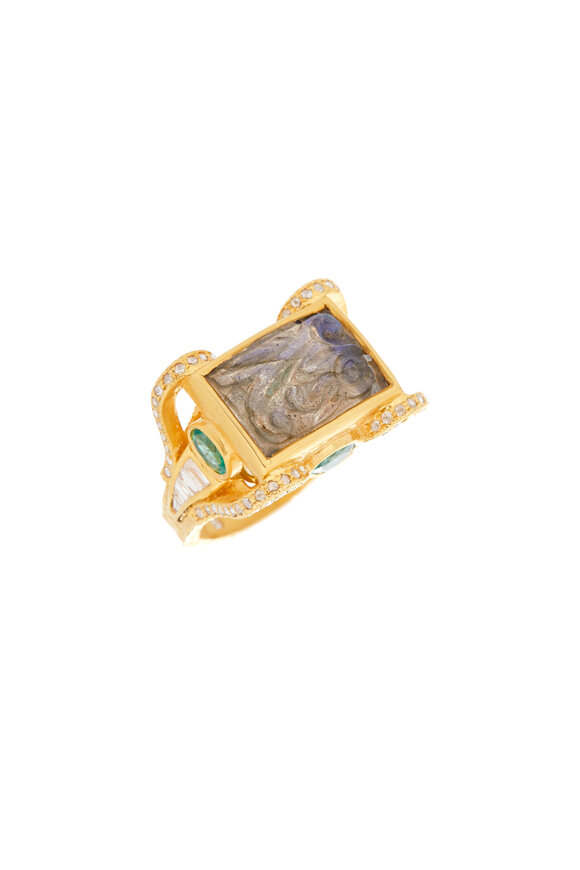 Coomi - 20K Yellow Gold Emerald & Diamond Affinity Ring