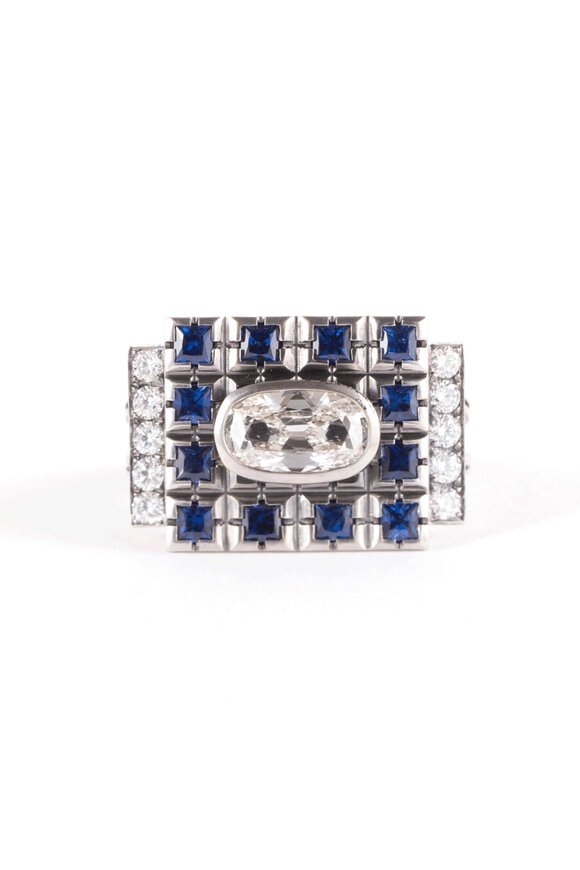 Sylva & Cie Blue Sapphire Renee Ring